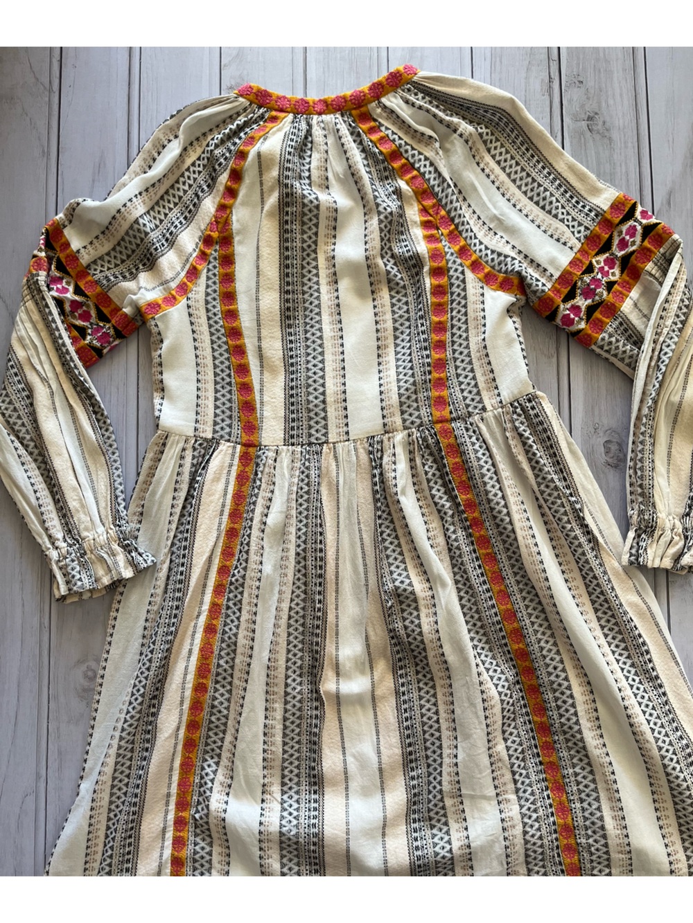 Women’s Anthropologie Lottie cotton boho peasant long sleeve mini dress. XS - Picture 9 of 14